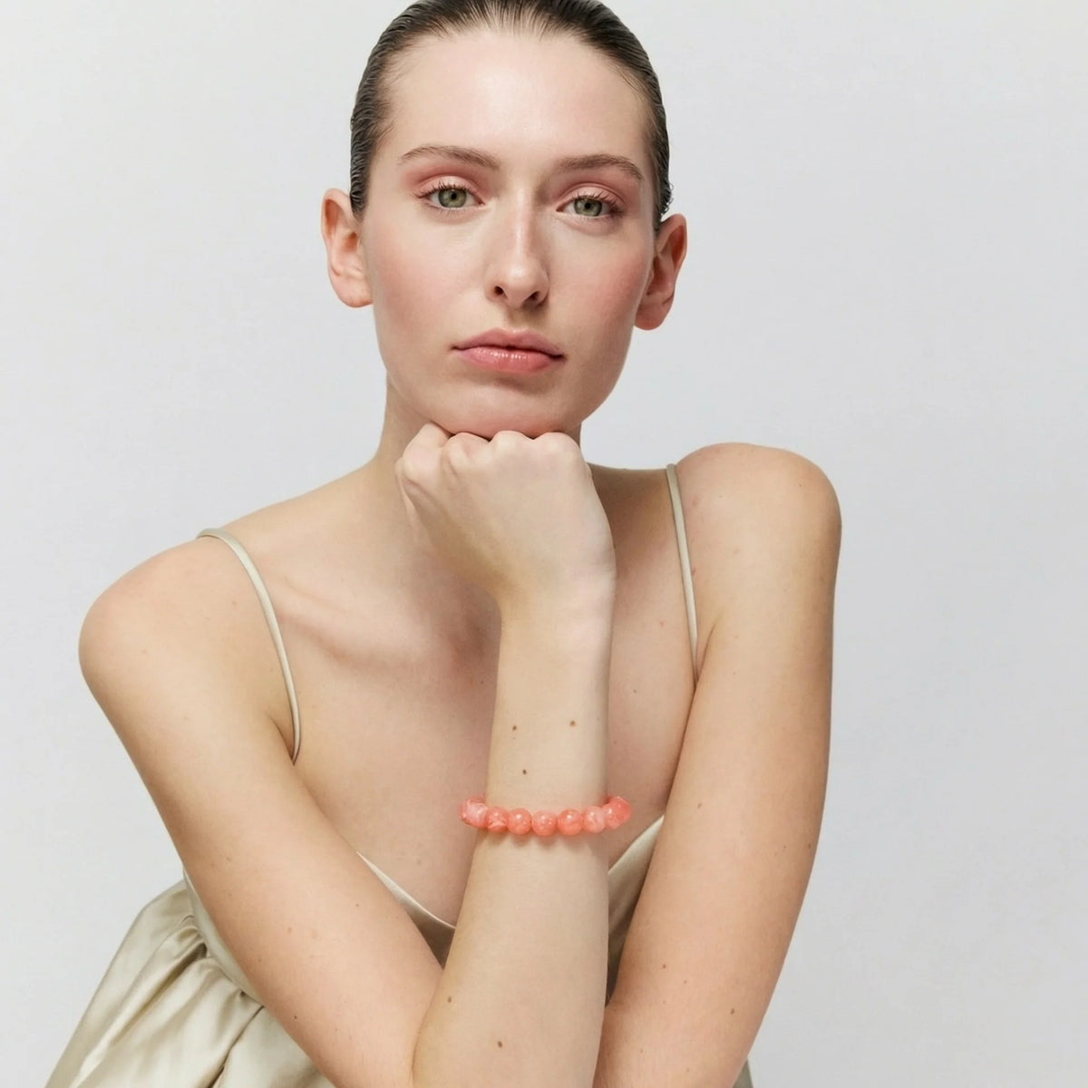 MINI BEADS FLEX BRACELET in Watermelon Marble by Vanessa Baroni
