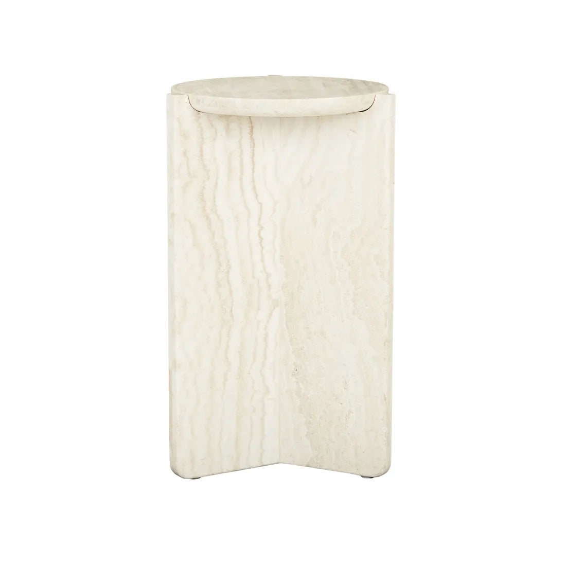 VENUS REVOLVE SIDE TABLE in Natural Travertine by GlobeWest at Darling & Domain