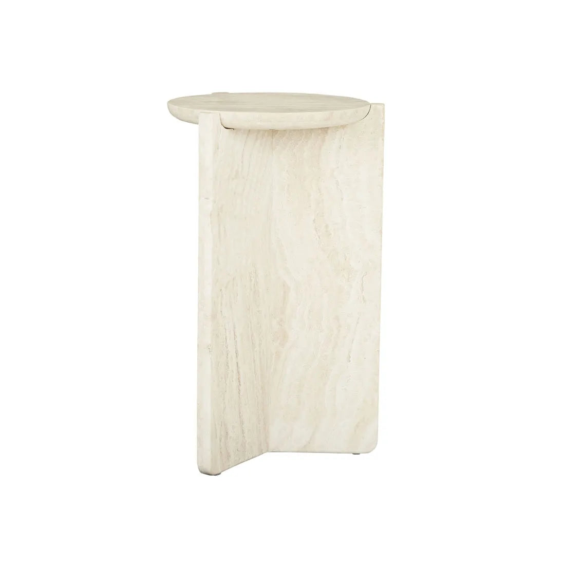 VENUS REVOLVE SIDE TABLE in Natural Travertine by GlobeWest at Darling & Domain