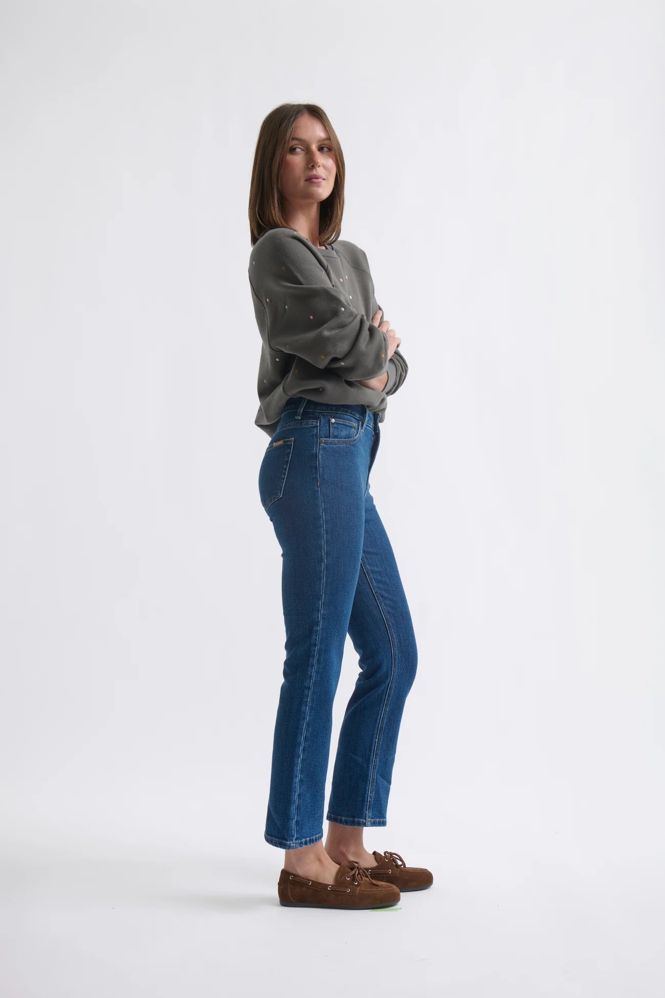 VACAY JEAN HEMMED in Brentwood Blue by Kireina