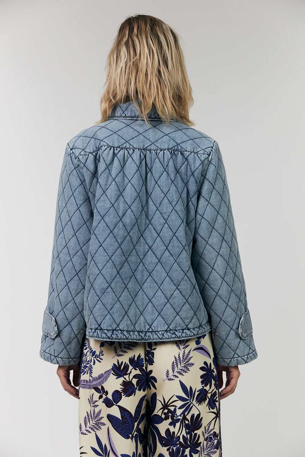 VIOLA QUILTED JACKET in Washed Denim by Lollys Laundry