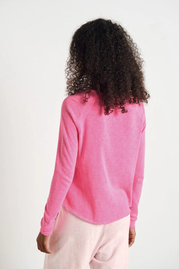 SONOMA LONG SLEEVE TEE SON31G in Fluro Acid Pink by American Vintage