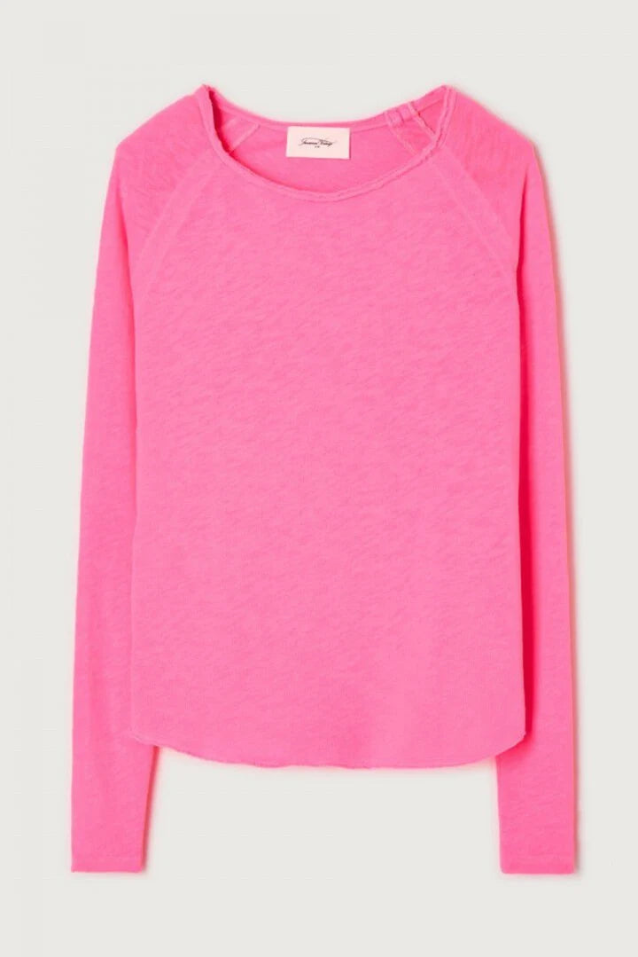 SONOMA LONG SLEEVE TEE SON31G in Fluro Acid Pink by American Vintage