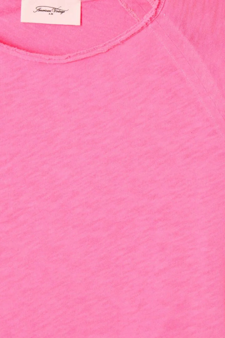 SONOMA LONG SLEEVE TEE SON31G in Fluro Acid Pink by American Vintage