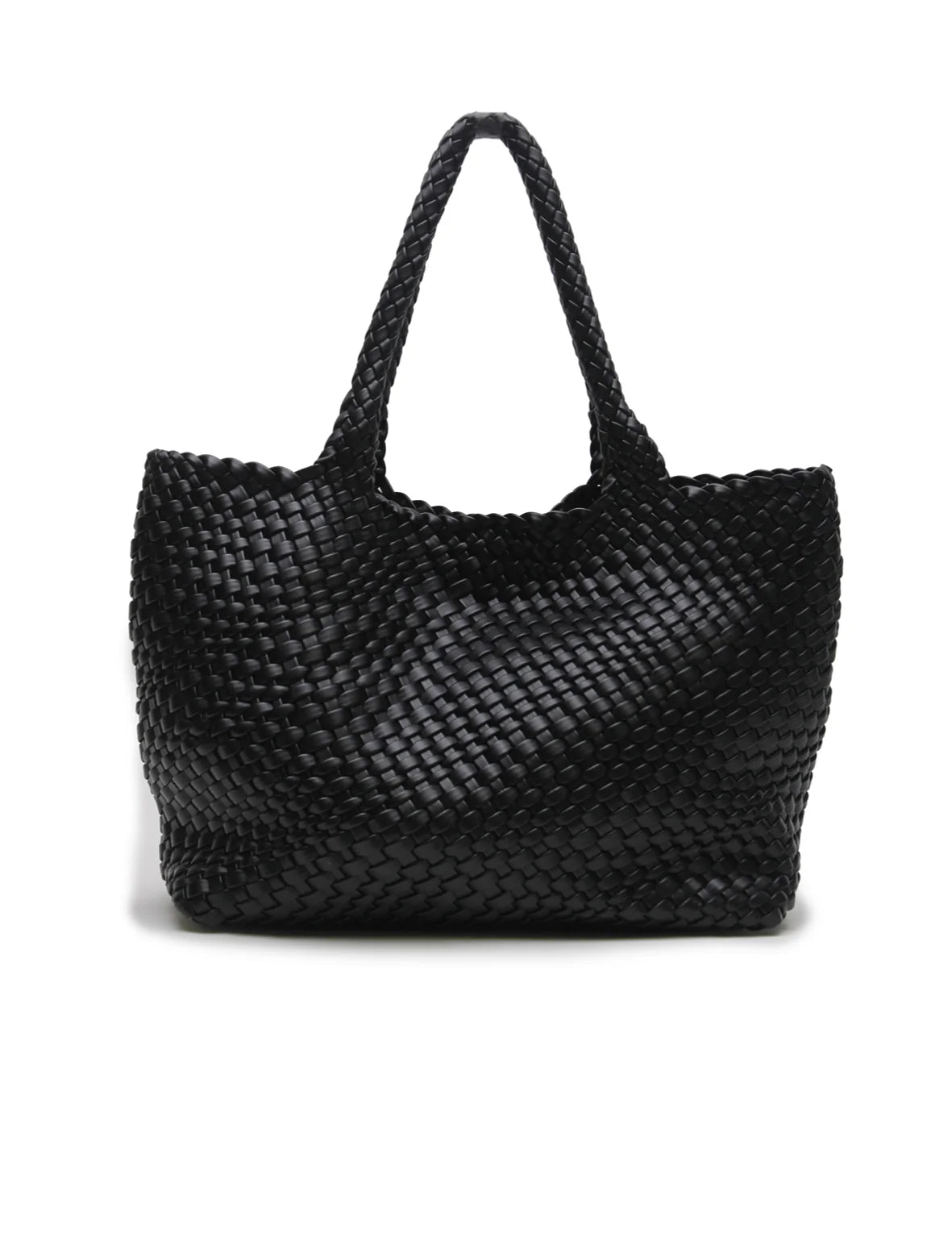 WOVEN TOTE BAG in Black by La Tribe