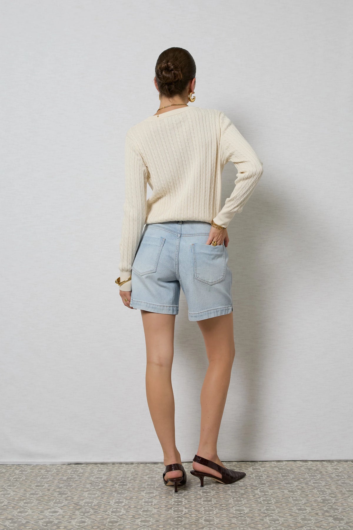 ZOLA LONG DENIM SHORT in Coastal Blue by Dricoper
