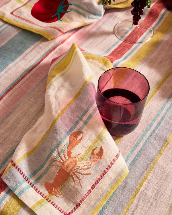 EMBROIDERED NAPKIN 4P SET in Bellissimo Stripe from the amazing range of Kip & Co products