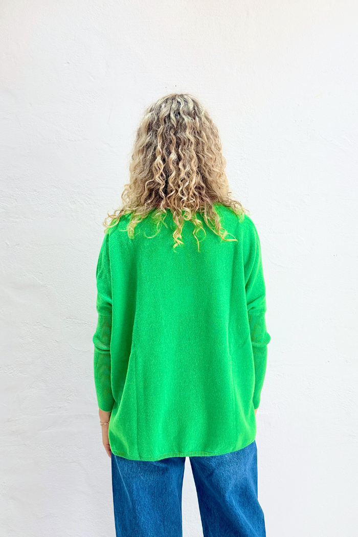 ASTRID CASHMERE KNIT TOP in Jungle by Absolute Cashmere