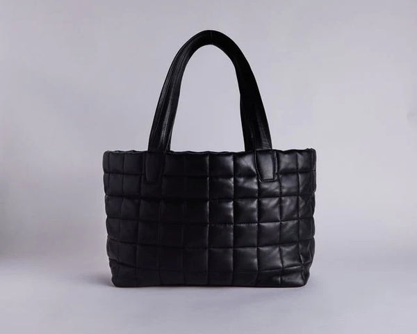 QUILTED TOTE BAG | Black