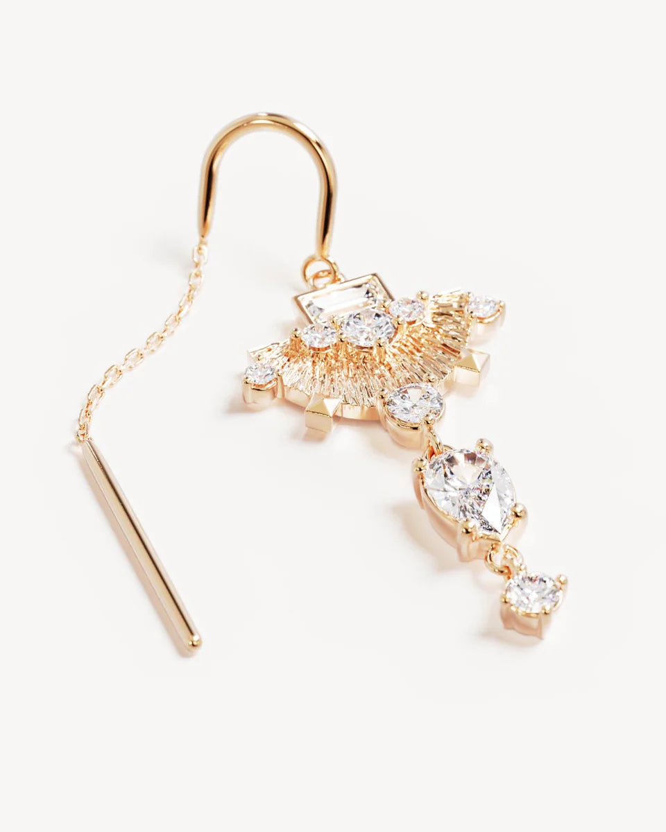 LOTUS RAIN THREAD EARRINGS in 18K Gold Vermeil from By Charlotte