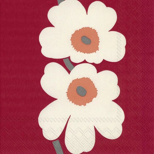 Marimekko Paper Napkins in Unikko 60th Anniversary Red by Marimekko at Darling & Domain