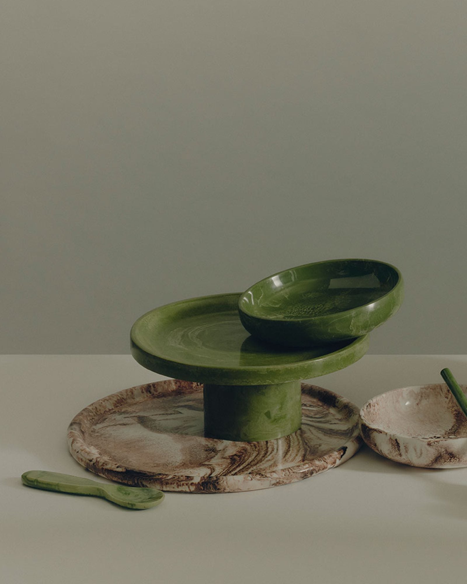CAKE STAND in Moss by Lightly