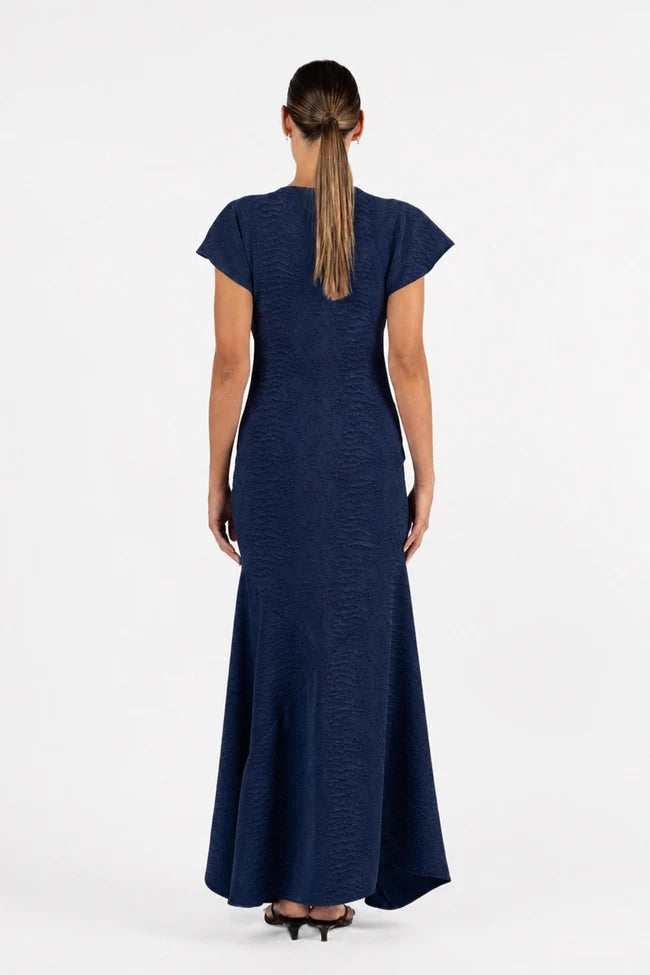 NATALYA BIAS MAXI DRESS in Storm Brocade by One Fell Swoo