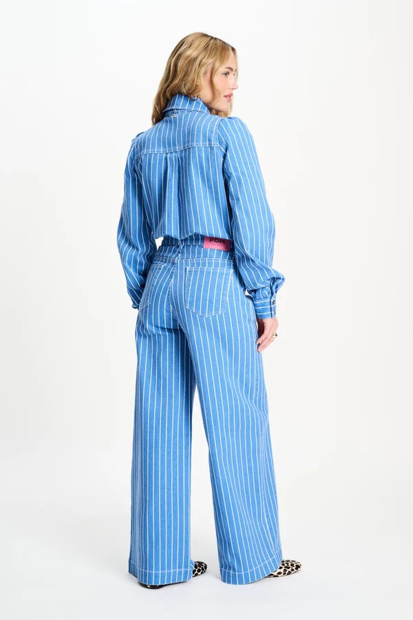 POM BLOUSE in Denim Stripes Blue from POM Amsterdam