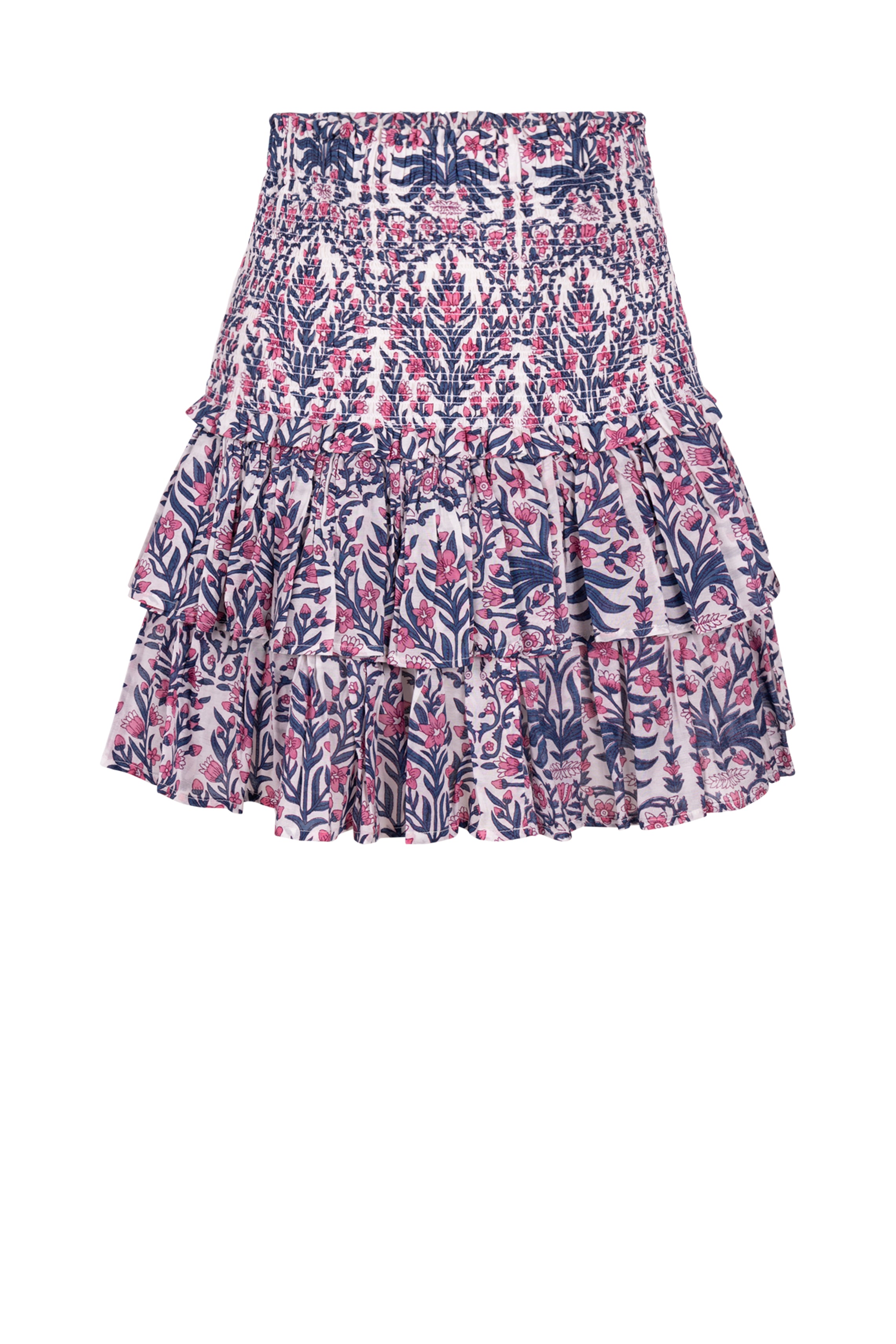 BLUE ROSA SHORT SKIRT in Blue and Lilac by Place Du Soleil