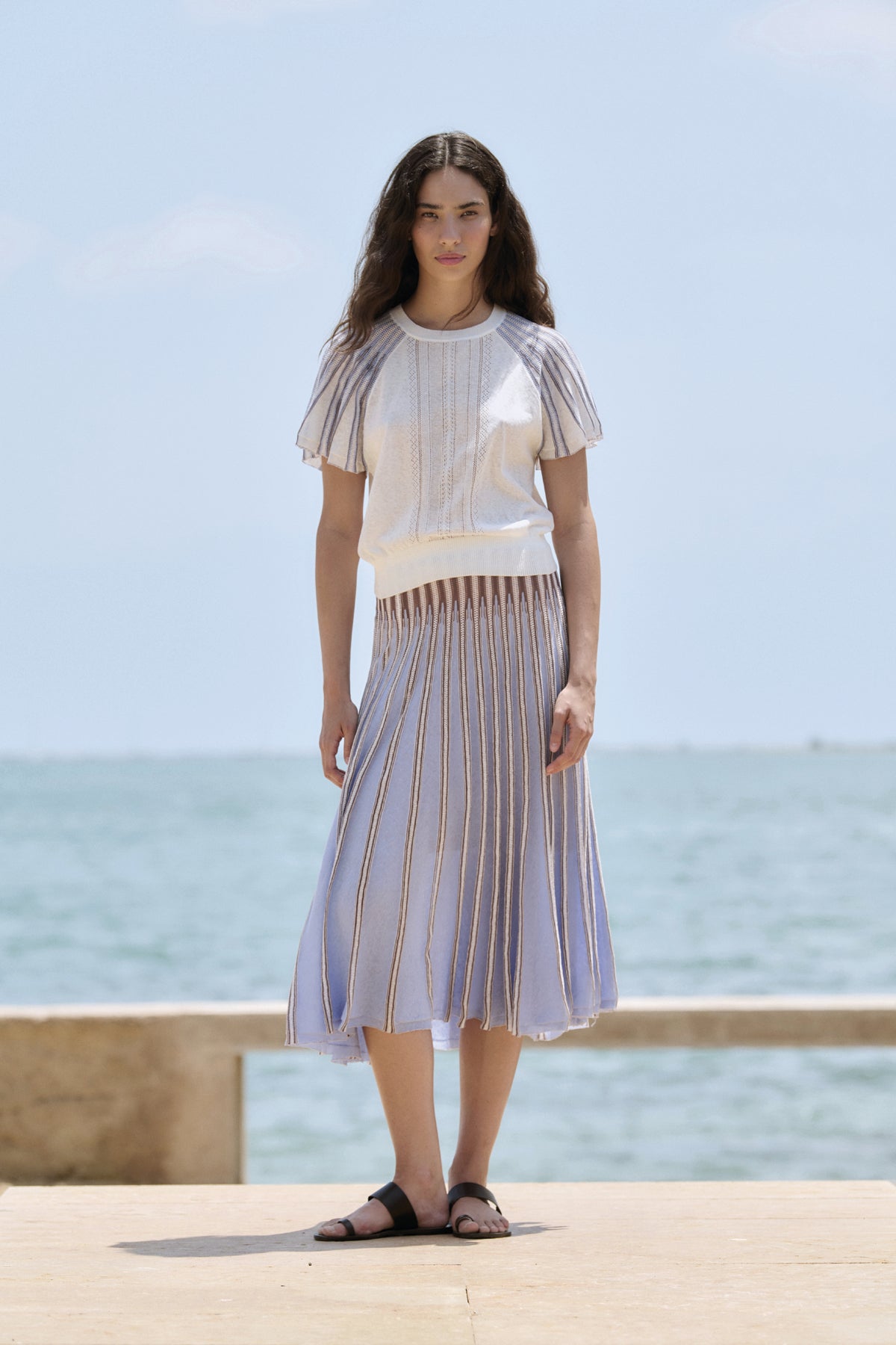 SHORT SLEEVE SWEATER in Blue Sky by Sita Murt