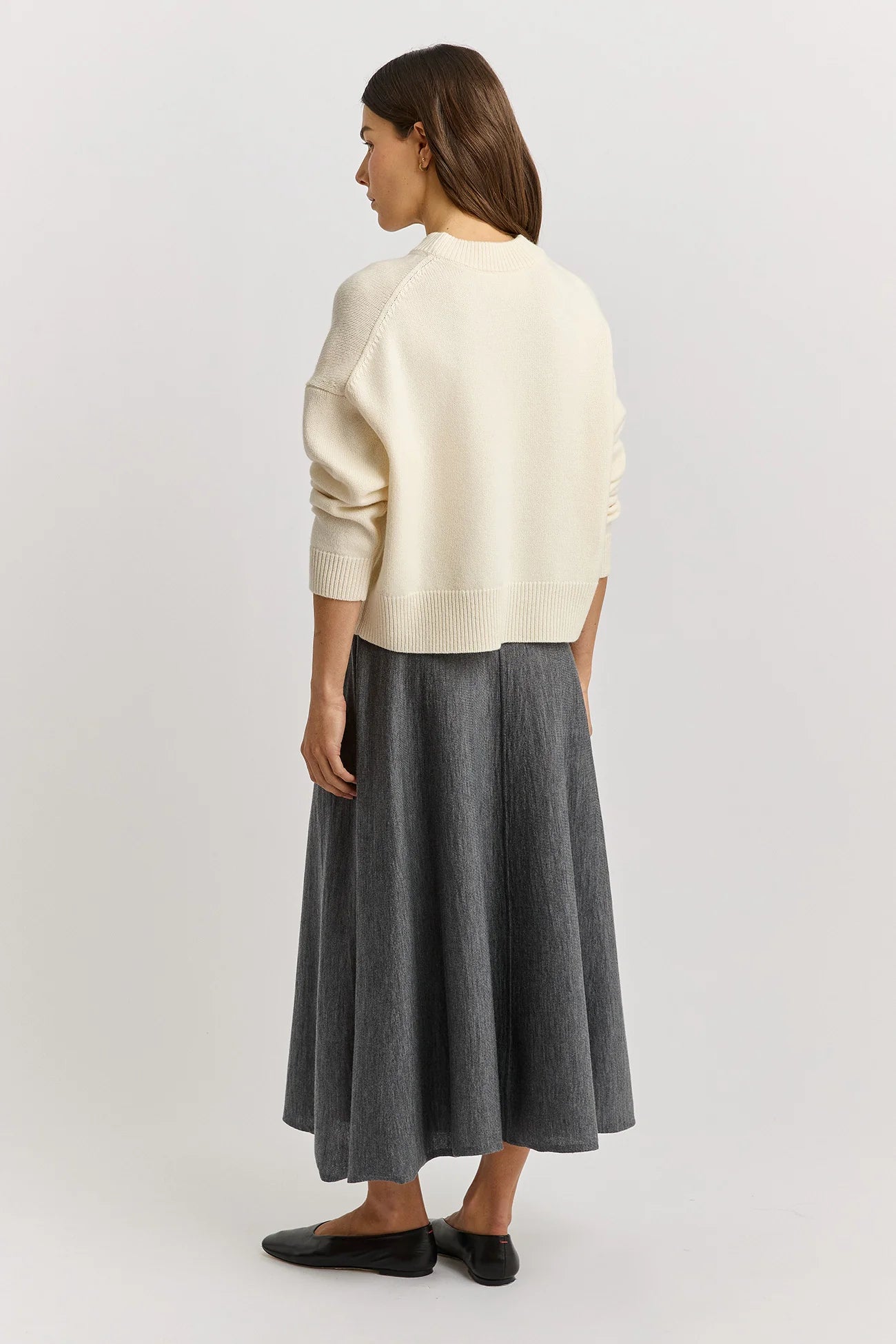 DROP SHOULDER CREW | Ivory - Darling & Domain