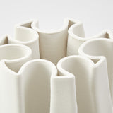 BOX PLEAT VASE Medium in Ivory by The Foundry