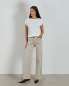 MOLLY MID RISE STRAIGHT LEG JEAN | Beige - Darling & Domain
