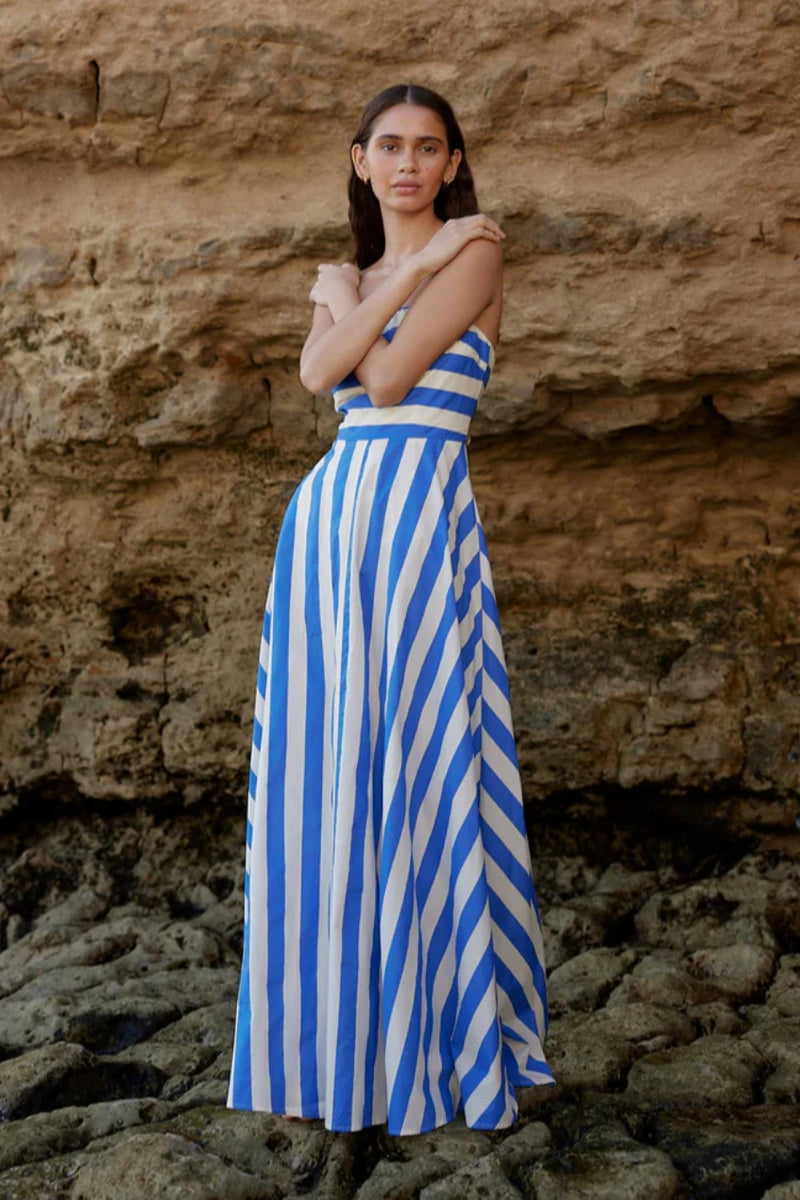 HAZEL DRESS in Pacific Stripe from Aston Studio