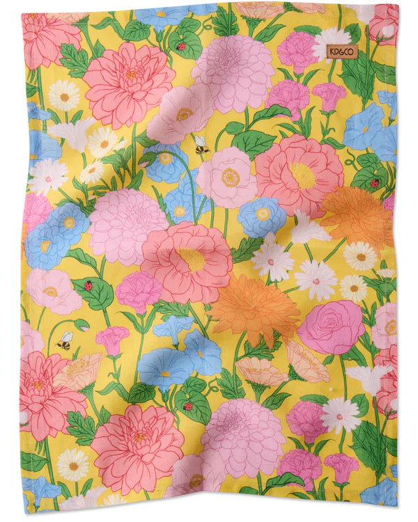 TEA TOWEL in Follow The Sun Yellow from the amazing range of Kip & Co