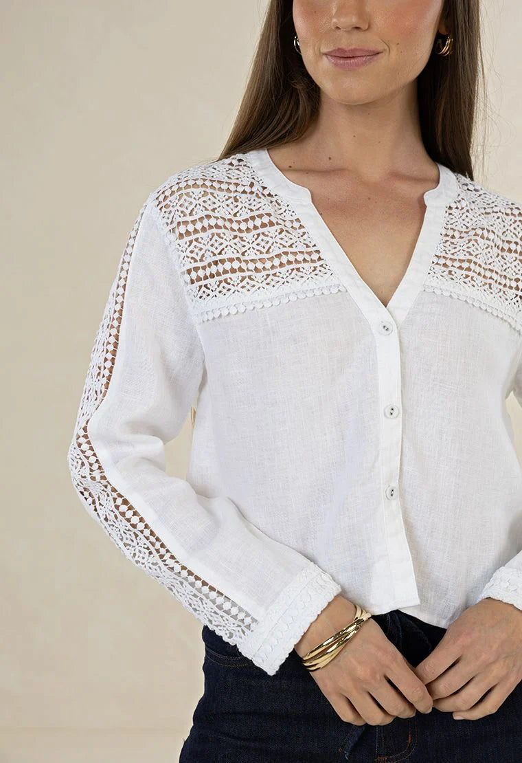 DELPHIE SHIRT in White by Humidity Lifestyle