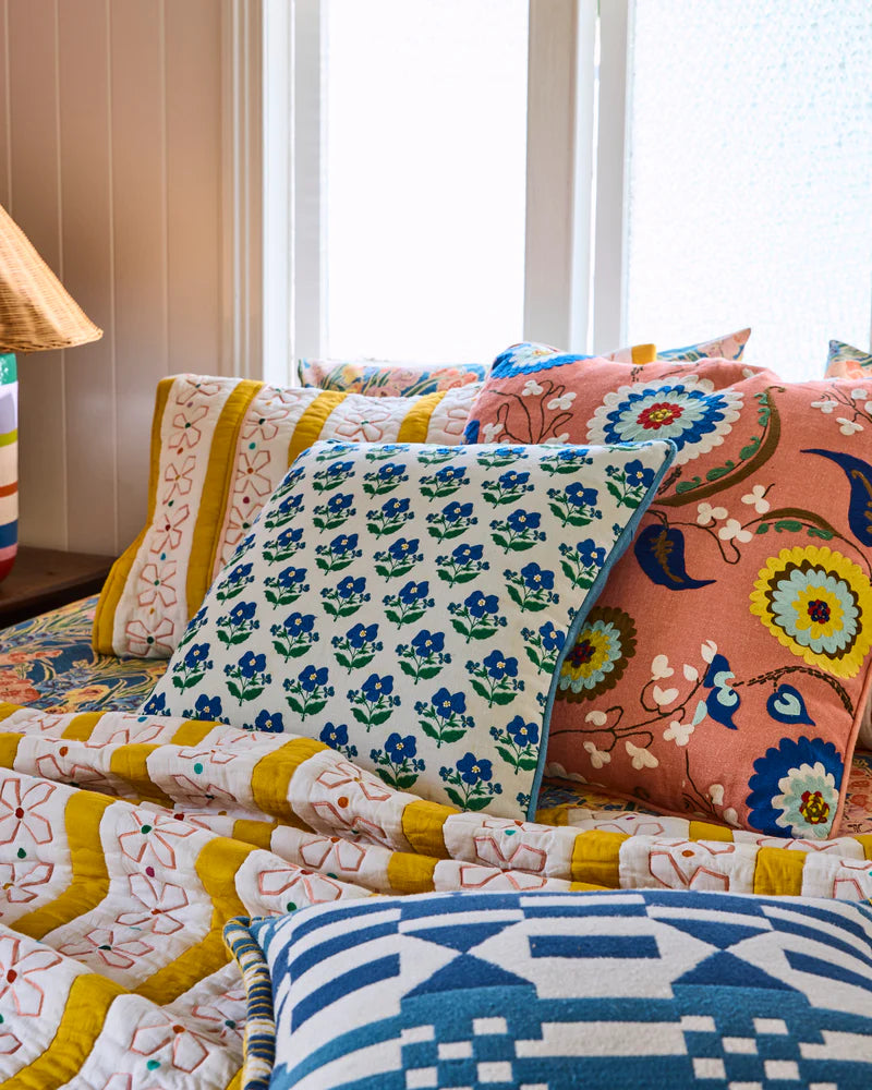 ANNA SPIRO INDIAN SUMMER WHITE EMBROIDERED CUSHION from the amazing range of Kip & Co