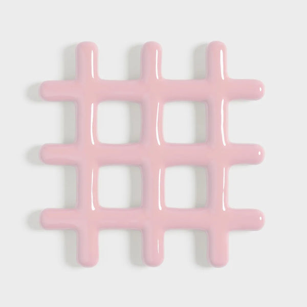 TRIVET GRID in Pink by &Klevering the homeware designer