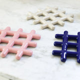 TRIVET GRID in Pink by &Klevering the homeware designer