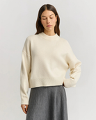 DROP SHOULDER CREW | Ivory - Darling & Domain