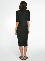 FITTED RIBBED DRESS - Black