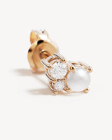By Charlotte Love in Stillness Pearl Stud Earrings in 18K Gold Vermeil