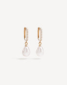 By Charlotte LOVE WITH GRACE LAB-GROWN DIAMOND PEARL HOOPS in 18k Gold Vermeil