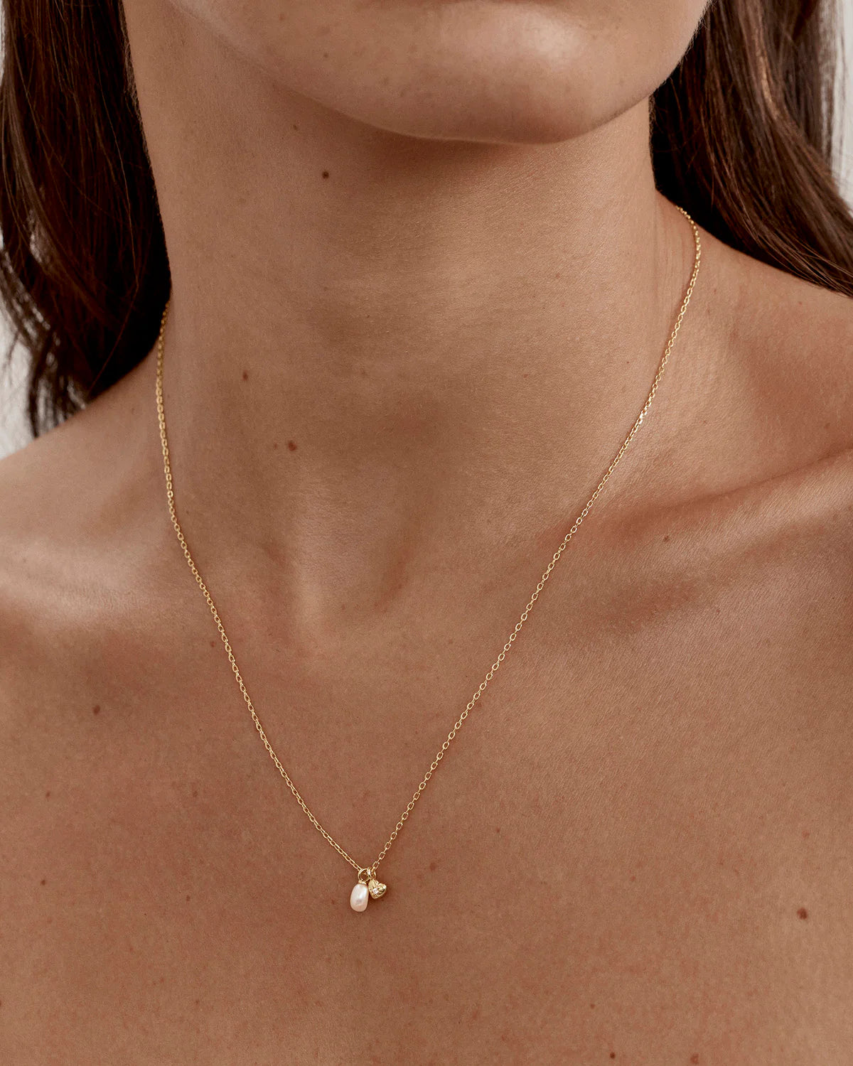 By Charlotte UNDER THE MOONLIGHT PEARL NECKLACE in 18k Gold Vermeil