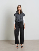 DINA CROPPED BARREL JEAN | Black - Darling & Domain