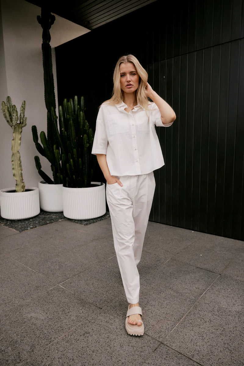 Alessandra POPPY PIMA COTTON SHIRT in White