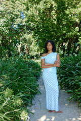 SOPHIE MESH SKIRT in Arctic Gingham from Aston Studio