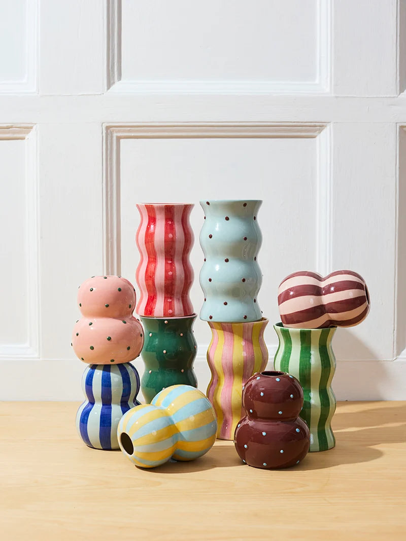 FONDA VASE | Pink Green Dotty - Darling & Domain