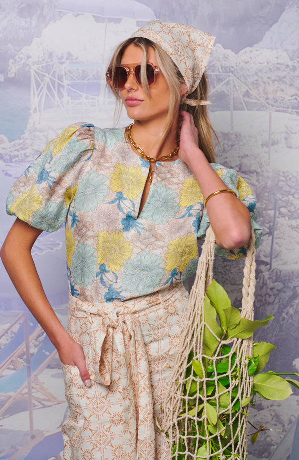 LA CERAMICA TOP in Pale Floral from Le Stripe