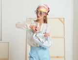 LE SILK ORGANZA SCALLOP SHIRT in Off White from Le Stripe