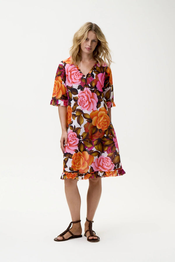 MIDDY INDI DRESS in Deia Roses Cotton from Oneseason