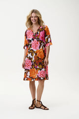 MIDDY INDI DRESS in Deia Roses Cotton from Oneseason