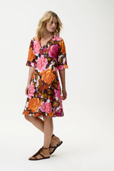 MIDDY INDI DRESS in Deia Roses Cotton from Oneseason