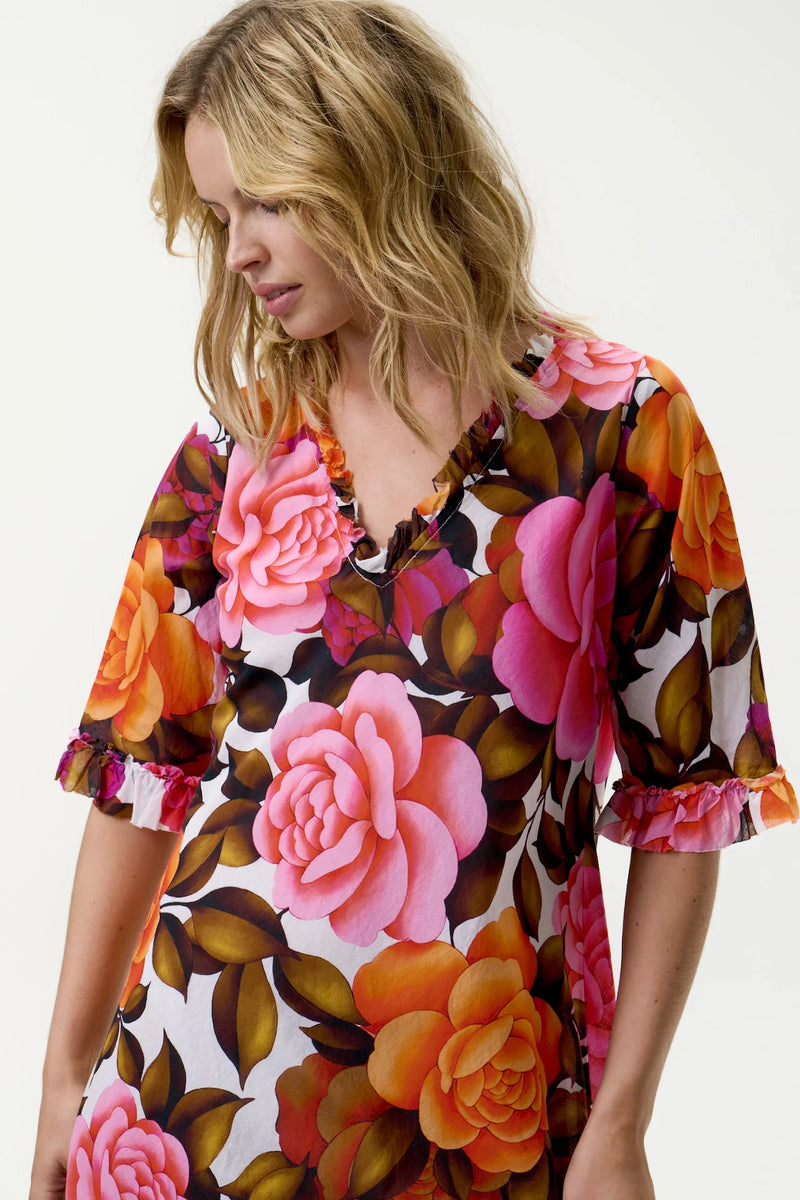 MIDDY INDI DRESS in Deia Roses Cotton from Oneseason