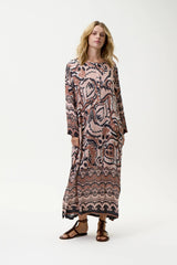 LLEW MAXI DRESS in Valencia Mocha Cupro from Oneseason