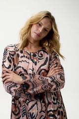 LLEW MAXI DRESS in Valencia Mocha Cupro from Oneseason