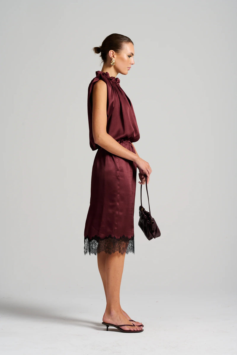 LE COCKTAIL SKIRT | Burgundy * PRE ORDER*
