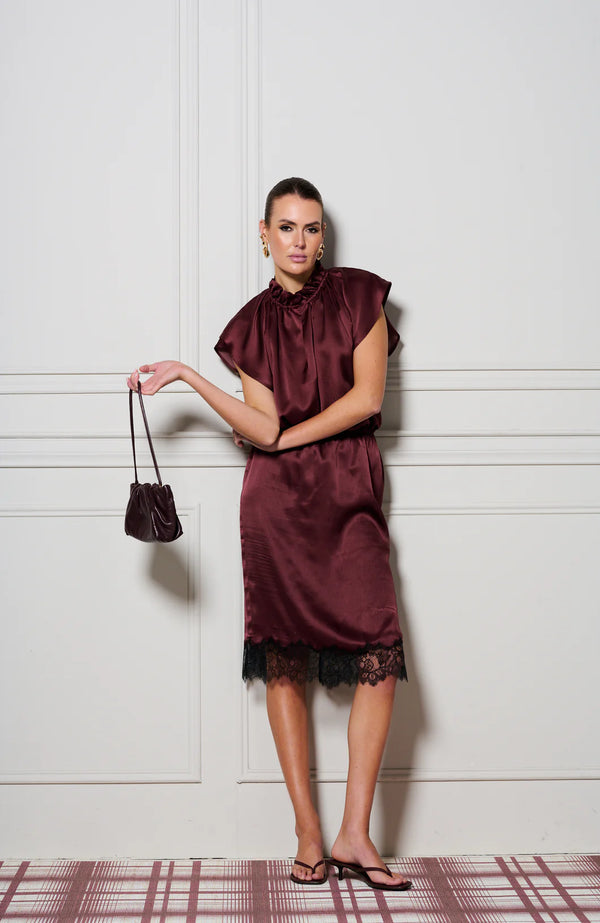 LE COCKTAIL SKIRT | Burgundy * PRE ORDER*