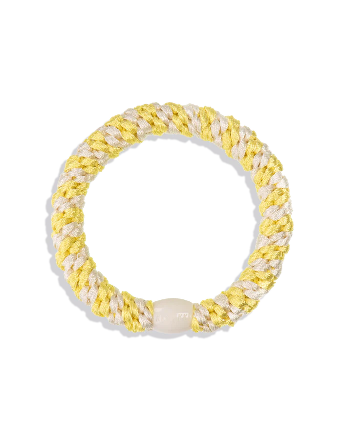 KKNEKKI ORIGINAL HAIR TIES in Lemon Ivory Stripe by KKNEKKI
