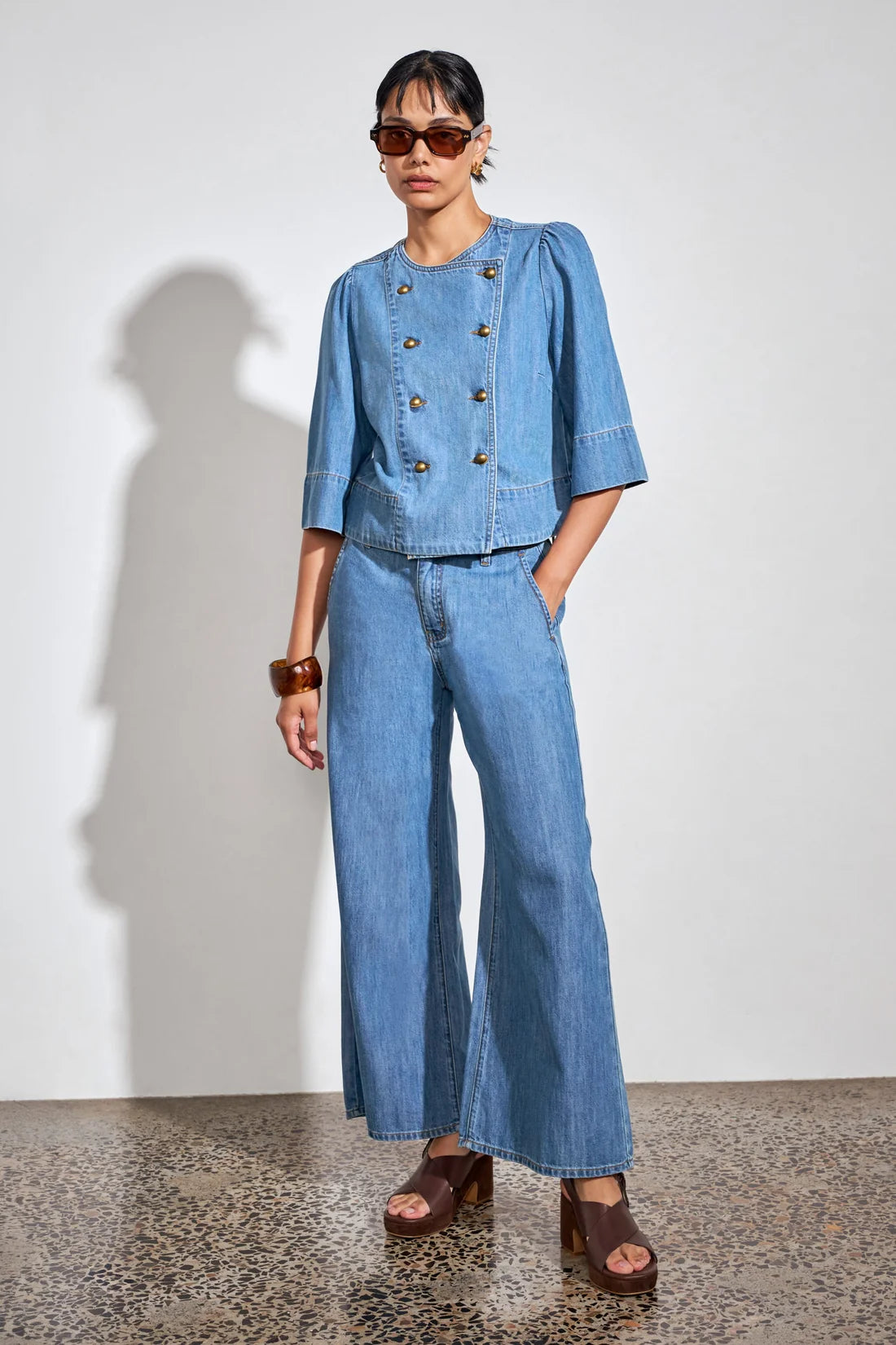 PLUNGE JACKET in Mid Wash Denim from Zoe Kratzmann
